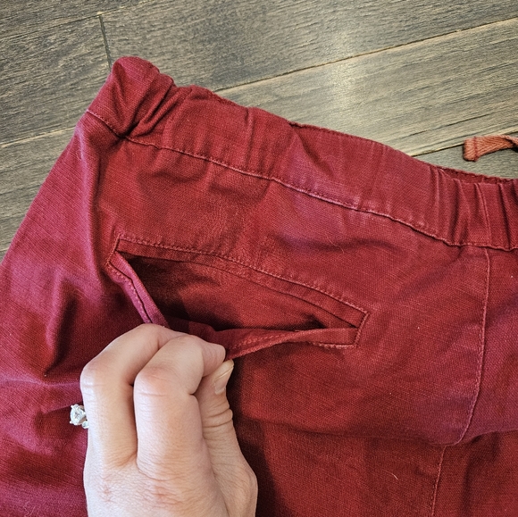 Wildfang Drawstring Pant Straight Leg - Brick Red - SZ Small - Picture 4 of 9